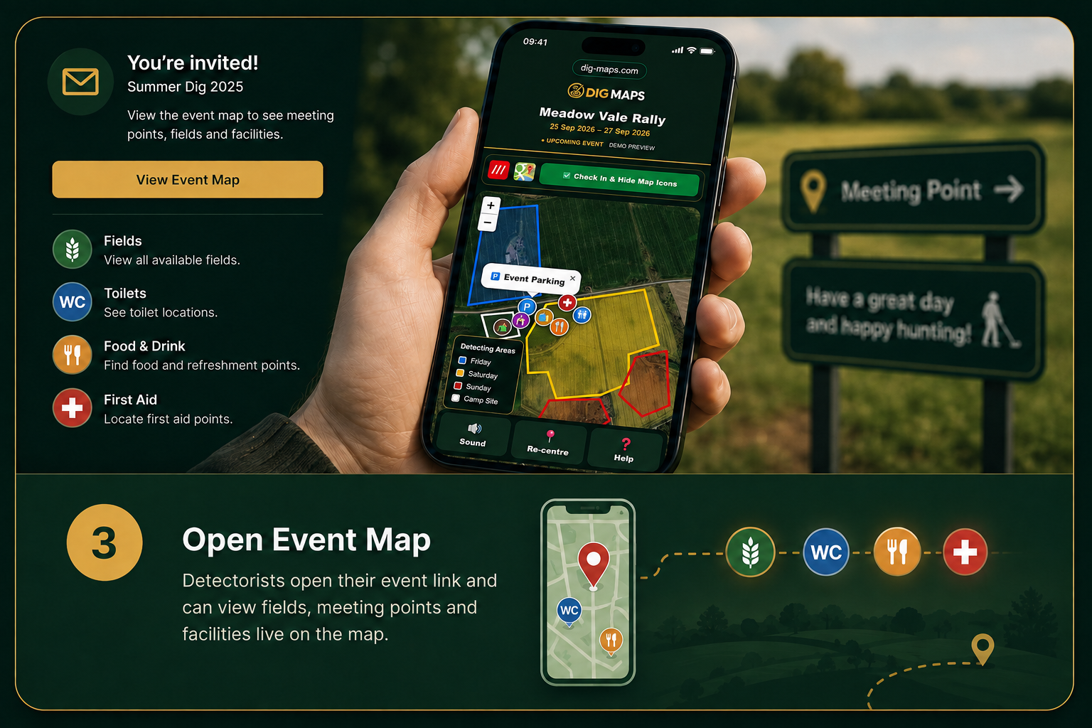 Collect confirmed Dig Maps event attendees